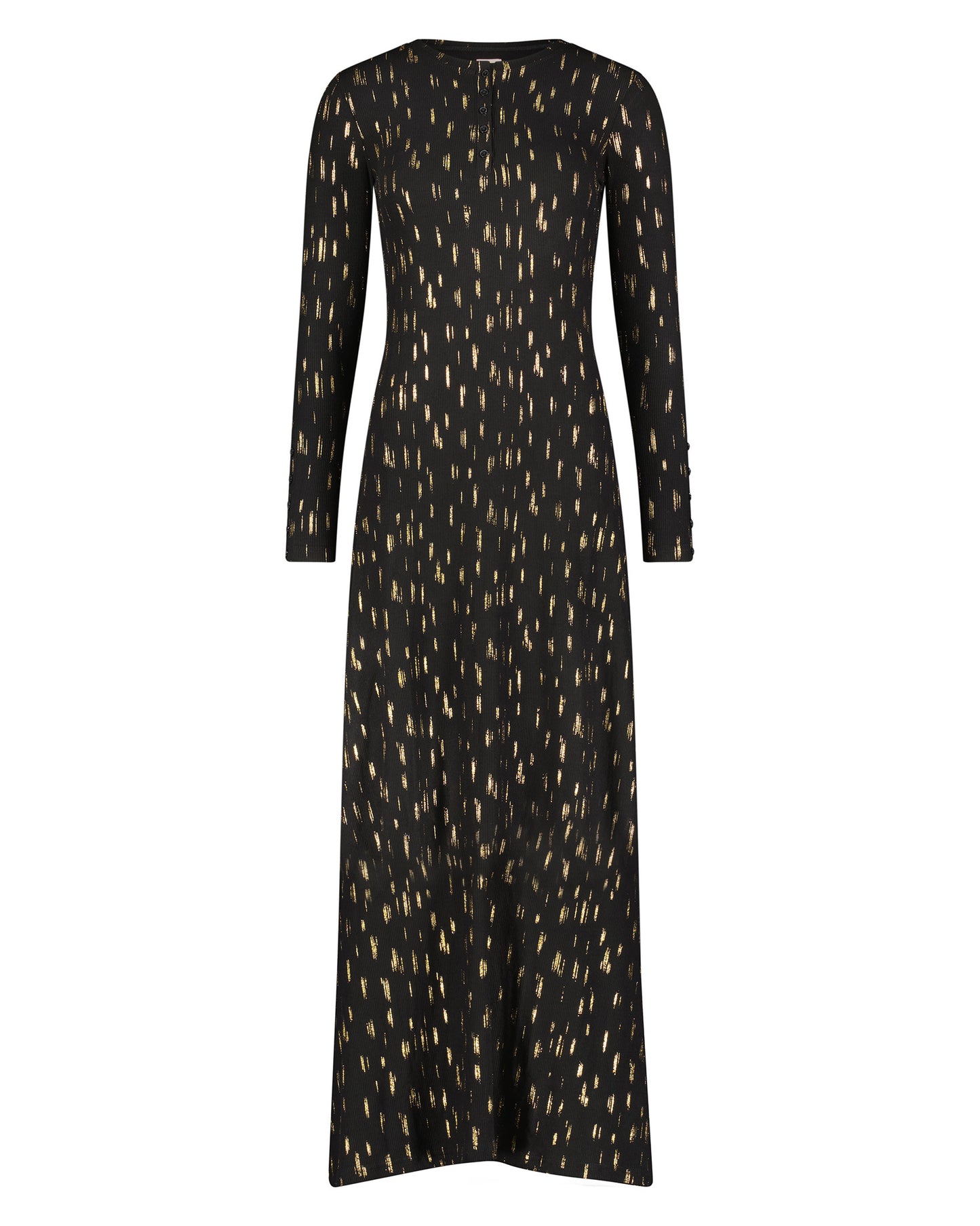 Foil Henley maxi Dress