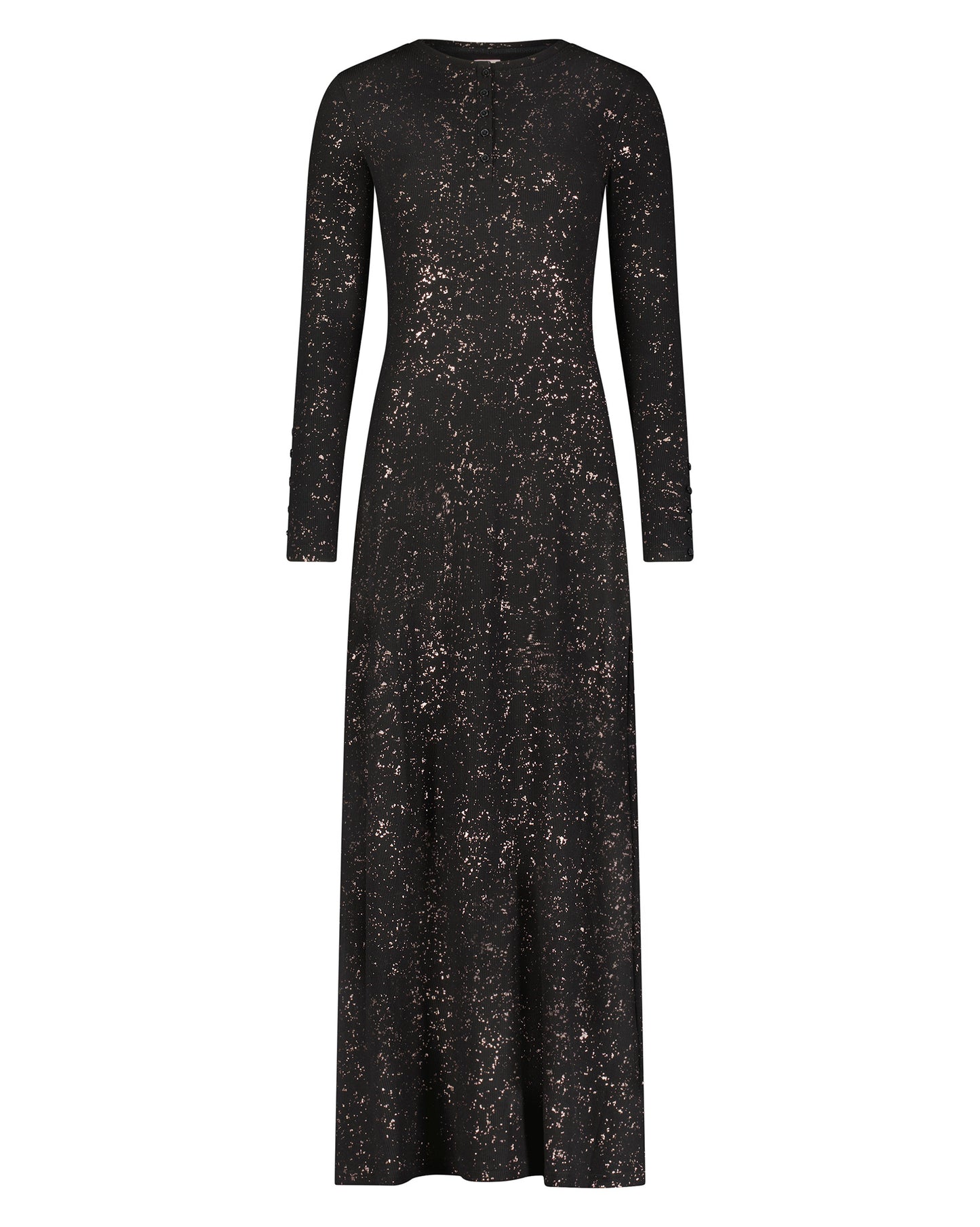 Foil Henley maxi Dress