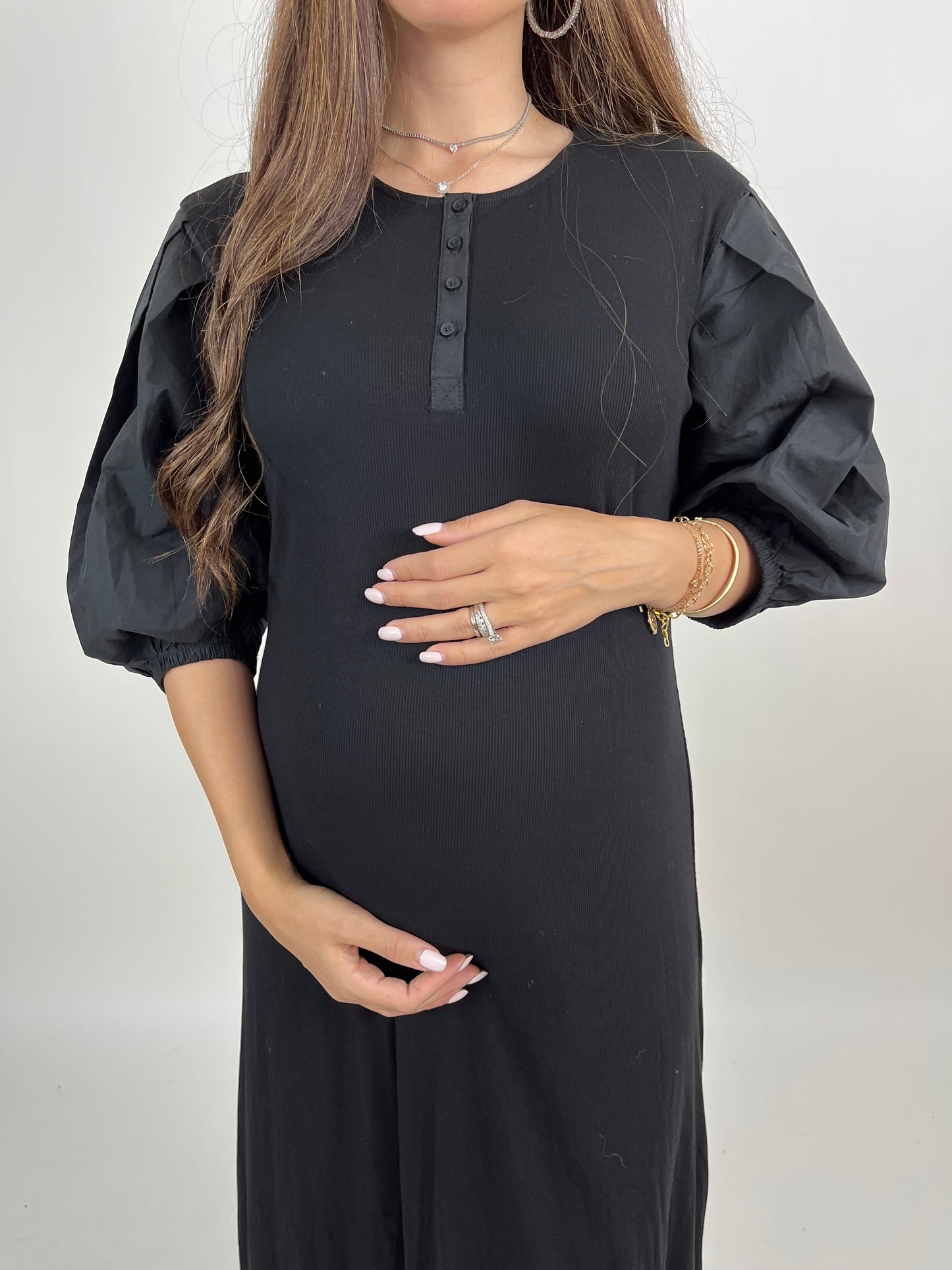 Puff Sleeve Henley Dress
