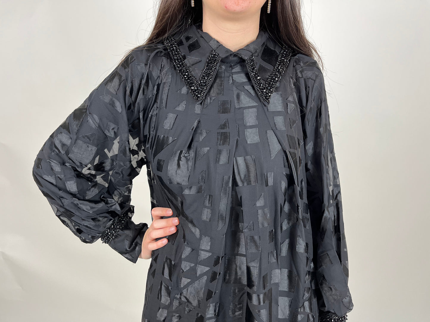 Printed Collar Dress