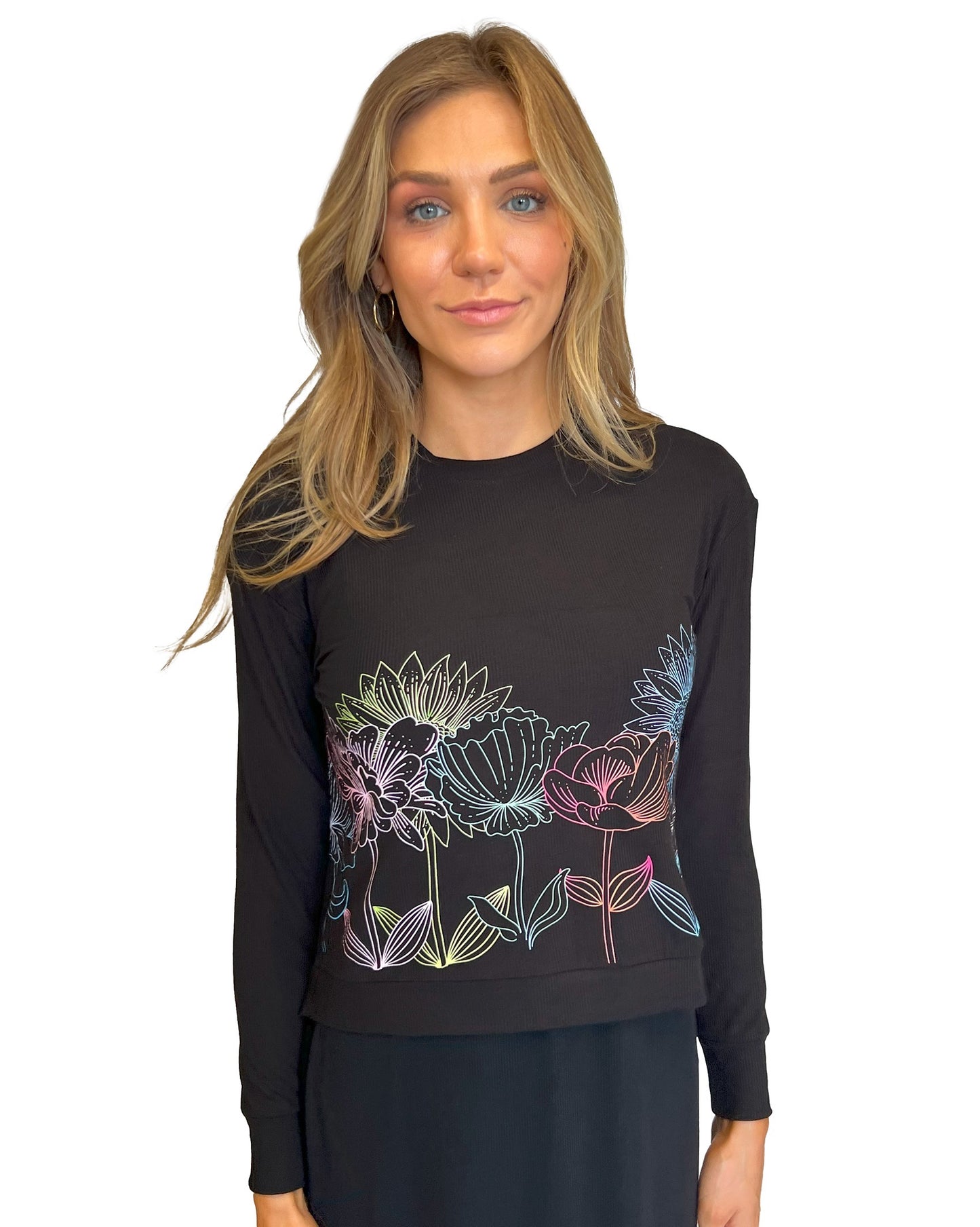 Midnight Floral Crop Square top