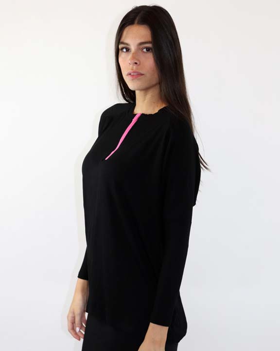 Half Zip Dolman Tee