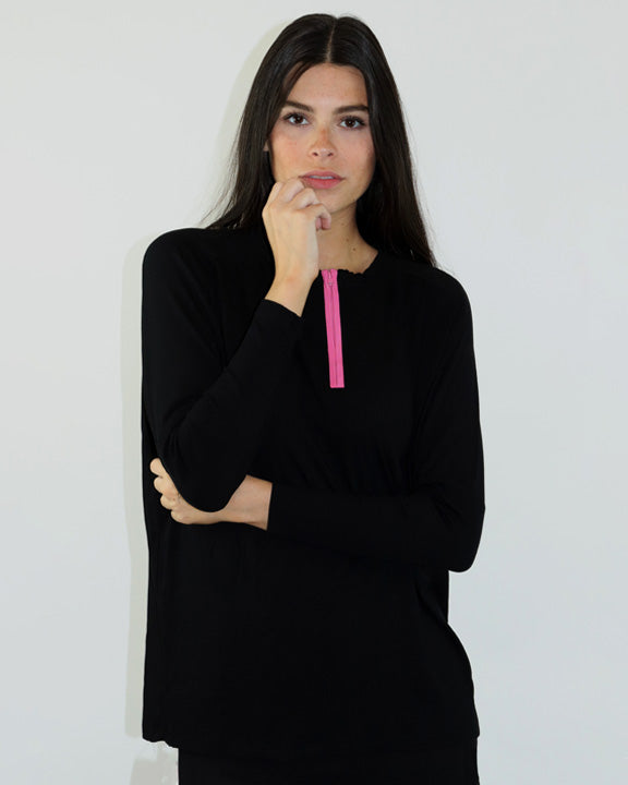 Half Zip Dolman Tee