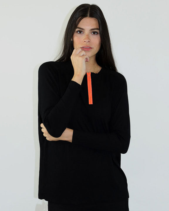 Half Zip Dolman Tee
