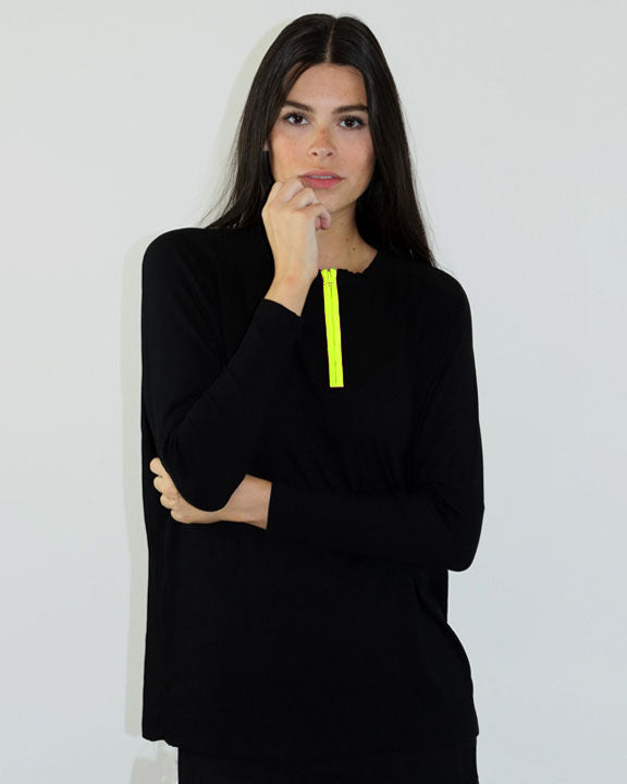 Half Zip Dolman Tee