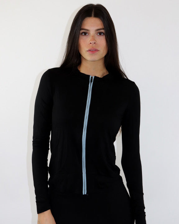 Color Zip Cardigan Tee