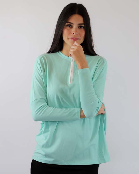 Half Zip Dolman Tee