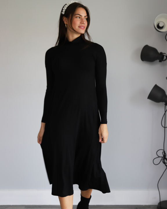 Turtleneck swing dress