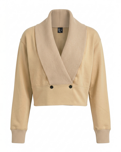 Crop Folded Collar Top