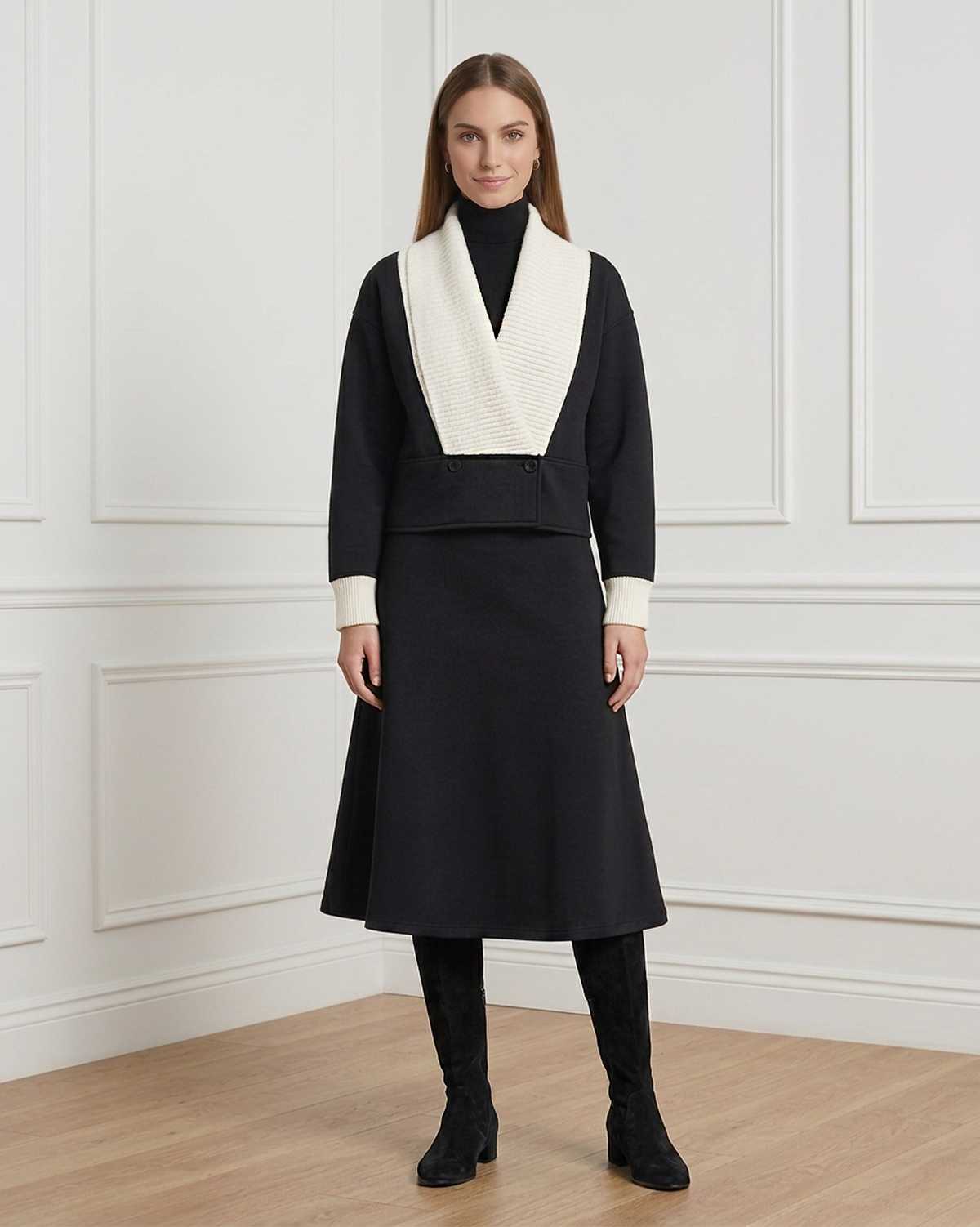 Crop Folded Collar Top