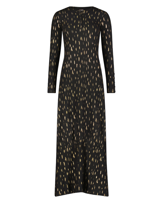 Foil Henley maxi Dress