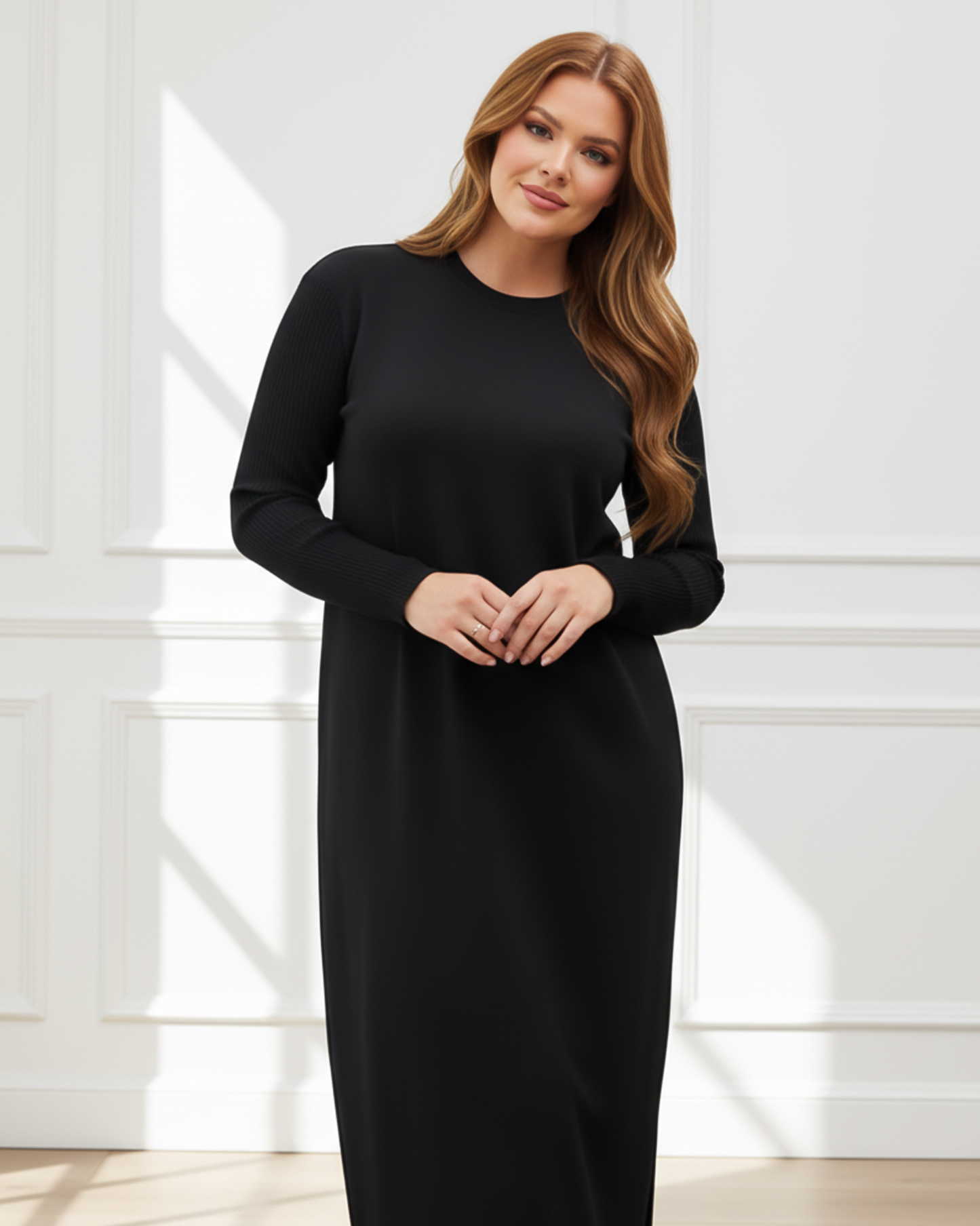 Scuba Wide Rib Swing Dress