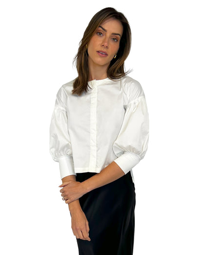 Puff Sleeve Crop Blouse
