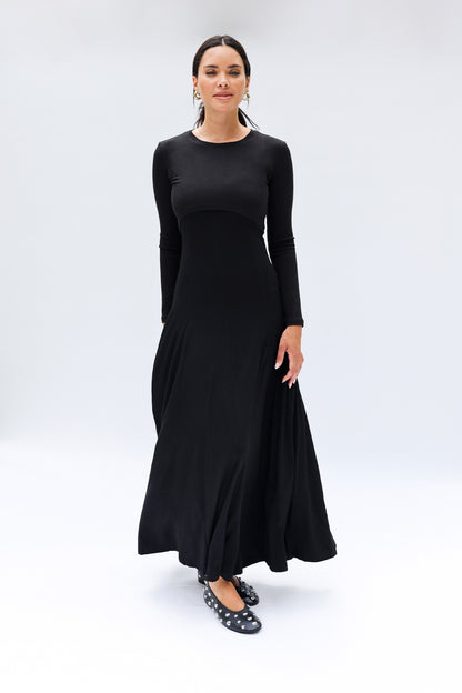 Crop Overlay Maxi Dress