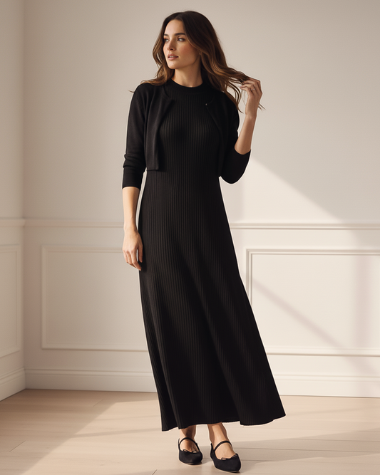 Wide Rib Sleeveless Maxi Dress