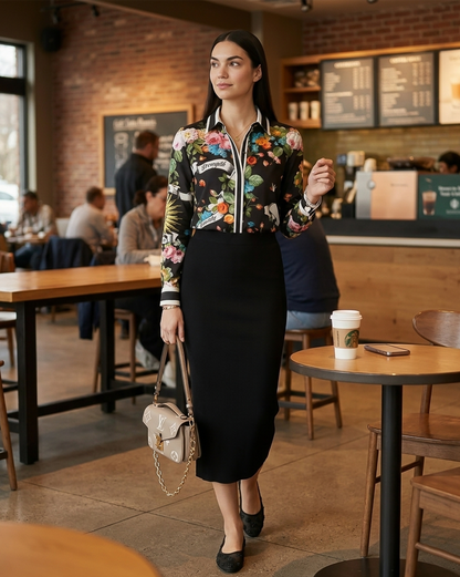 Jersey Midi Pencil Skirt
